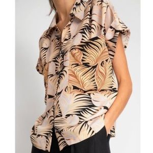 No.6 silk georgette top in fern print